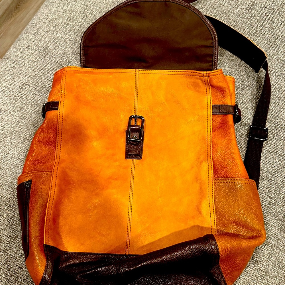 Leather backpack for men and women